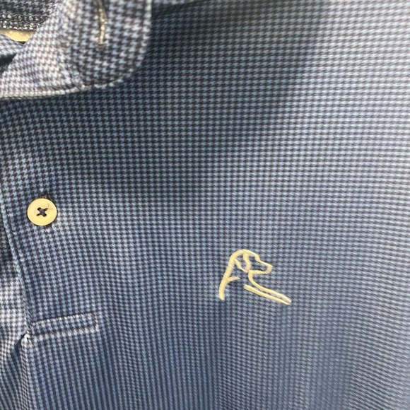 Rhoback The Dogstooth Houndstooth Performance PoloBlue Polo Shirt - Picture 5 of 8